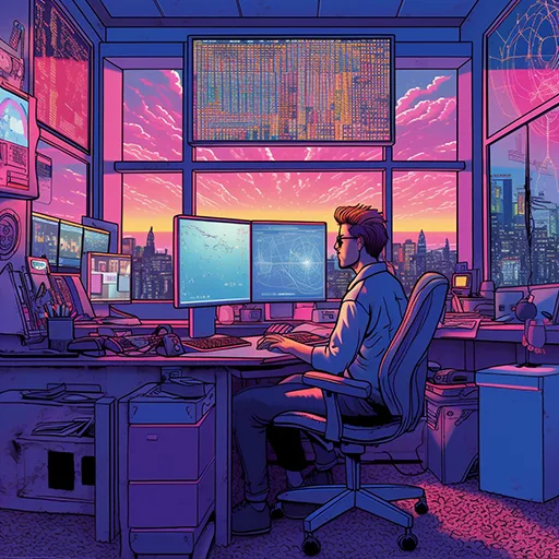 guy working on a computer