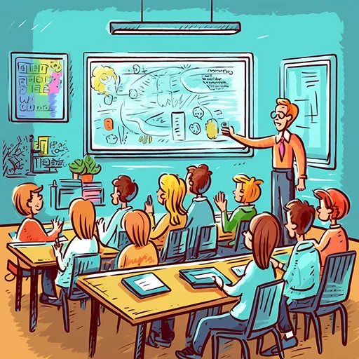 use modern technology for classroom teaching cartoon