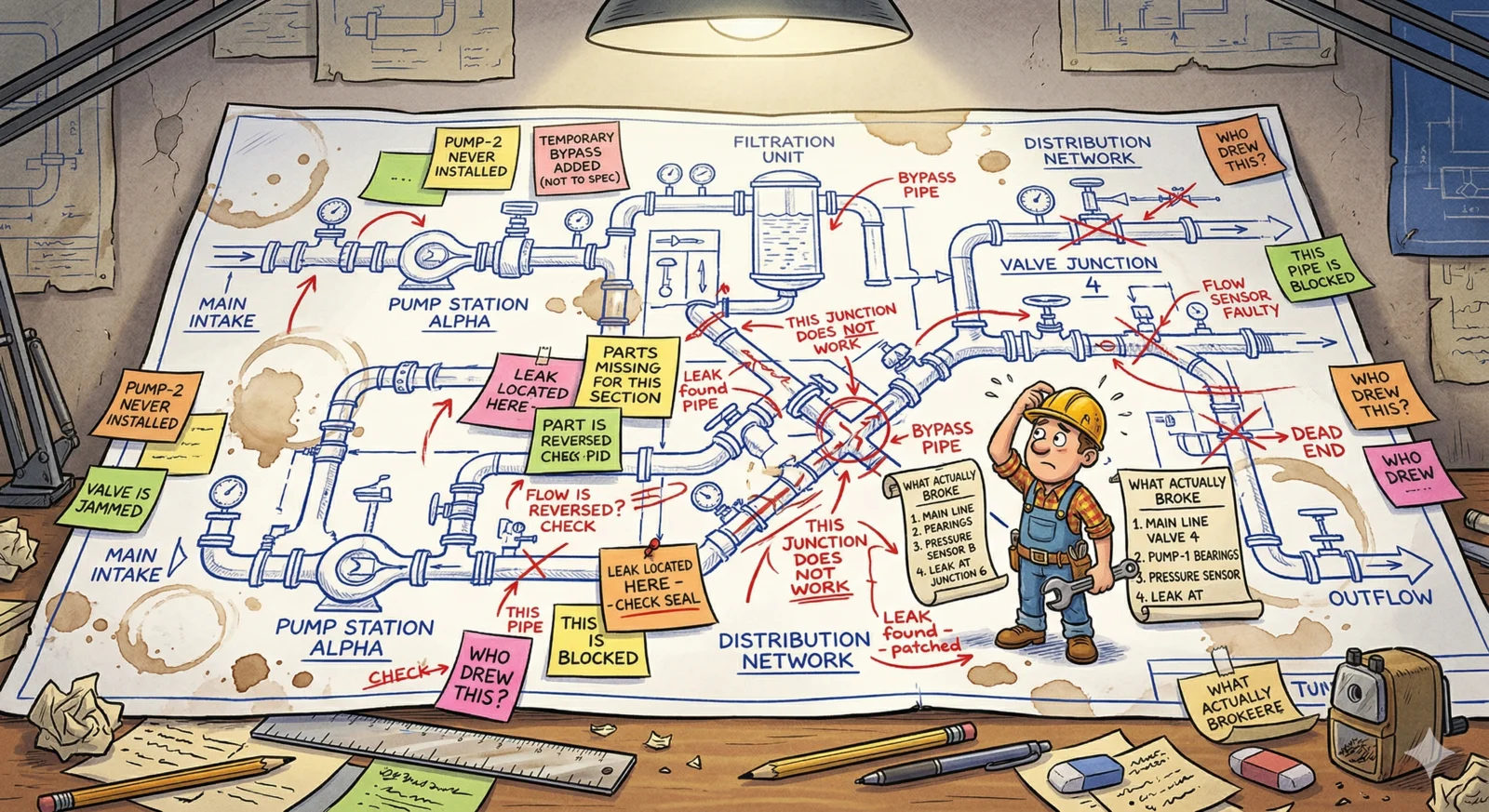 Cartoon of a tiny coin dropping into a slot while a cartoon writer at a desk looks on